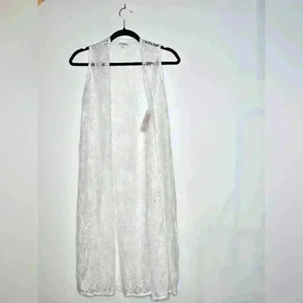 LulaRoe Lace XS Womens Joy Sleeveless Maxi‎ Vest Kimono New